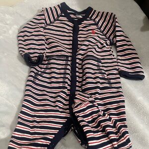 Polo By Ralph Lauren Striped Navy and Red Kids One Piece